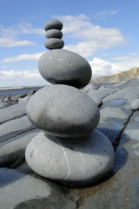 A trip to the seaside pebble stack inspired by Andy Goldsworthy