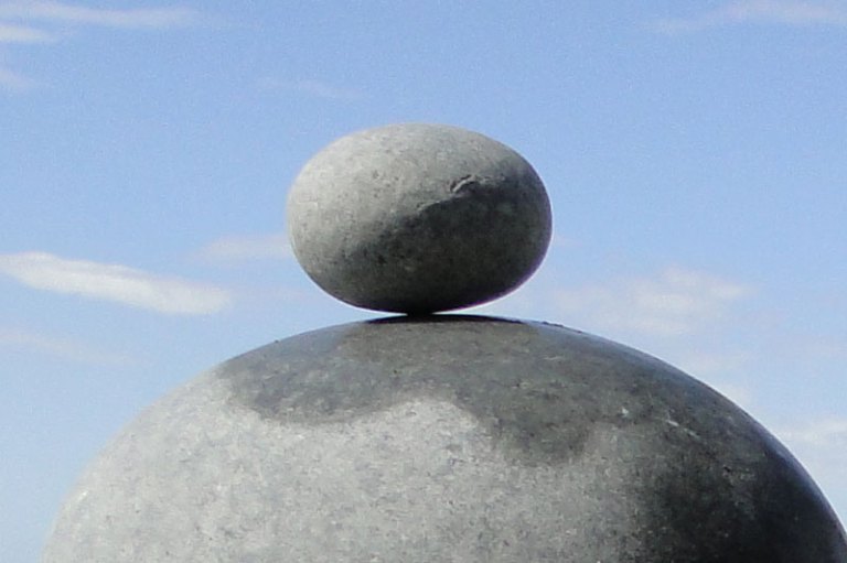 A trip to the seaside pebble stack