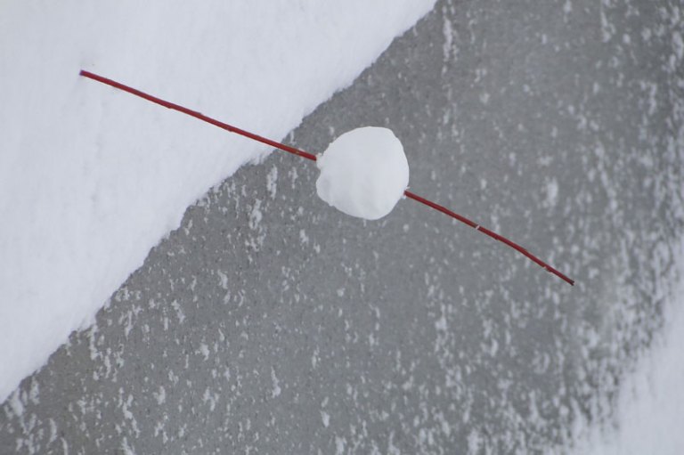 land art with kids - snow