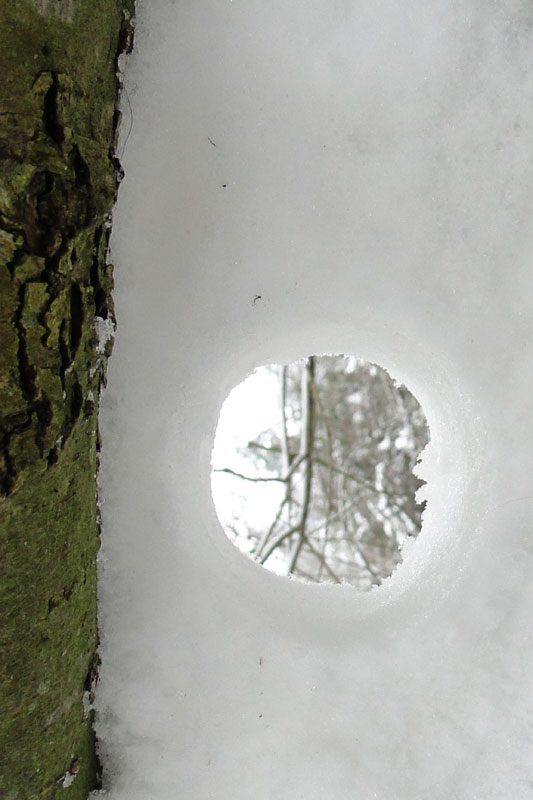 land art with kids - snow